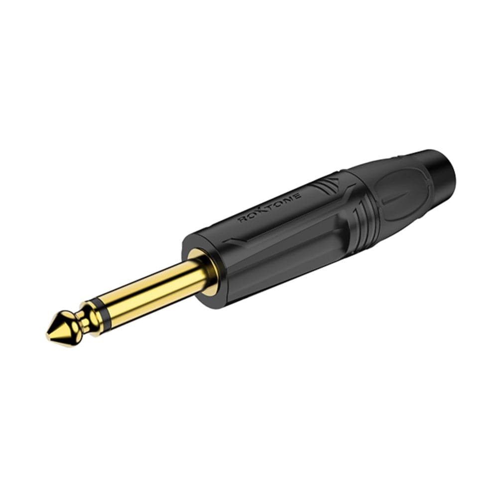 roxtone cables and connectors black/gold roxtone rj2p 6.3mm mono plug male for audio cables