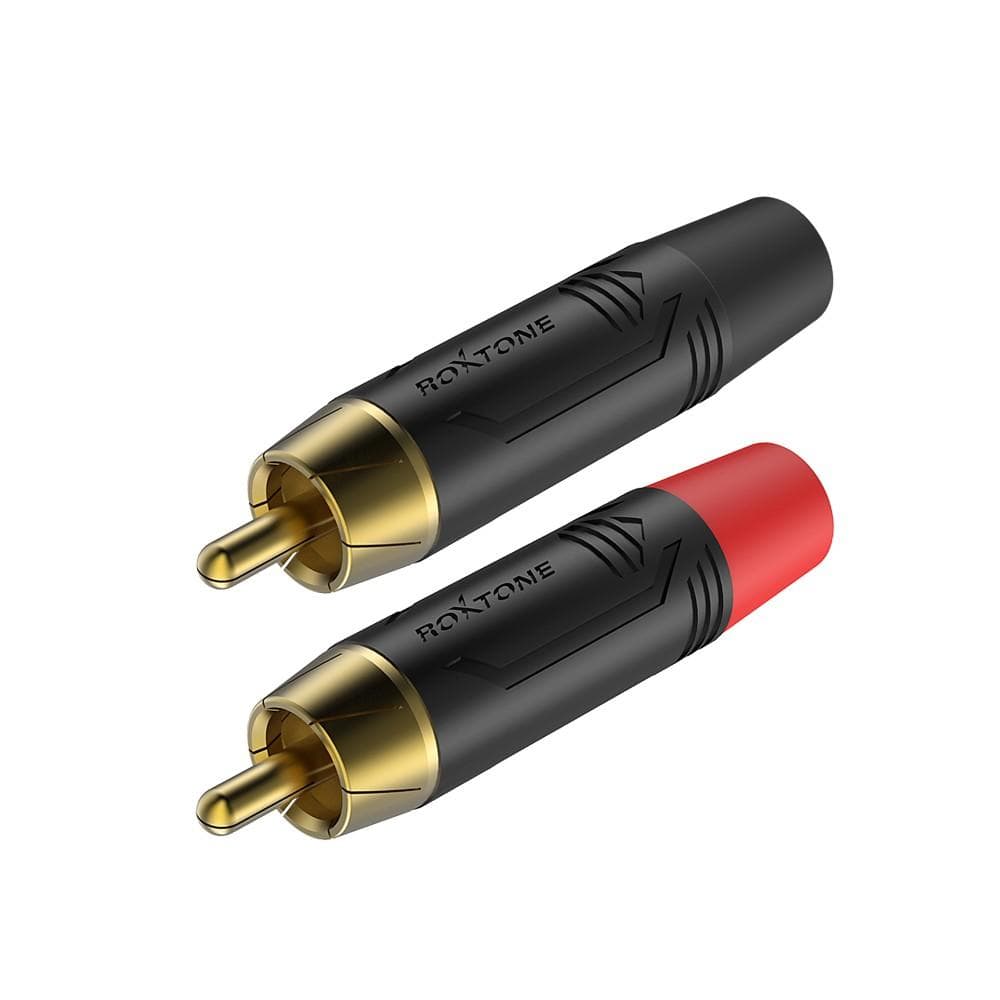 roxtone cables and connectors roxtone rf2c-bg rca plug black electrophoretic paint shell connector