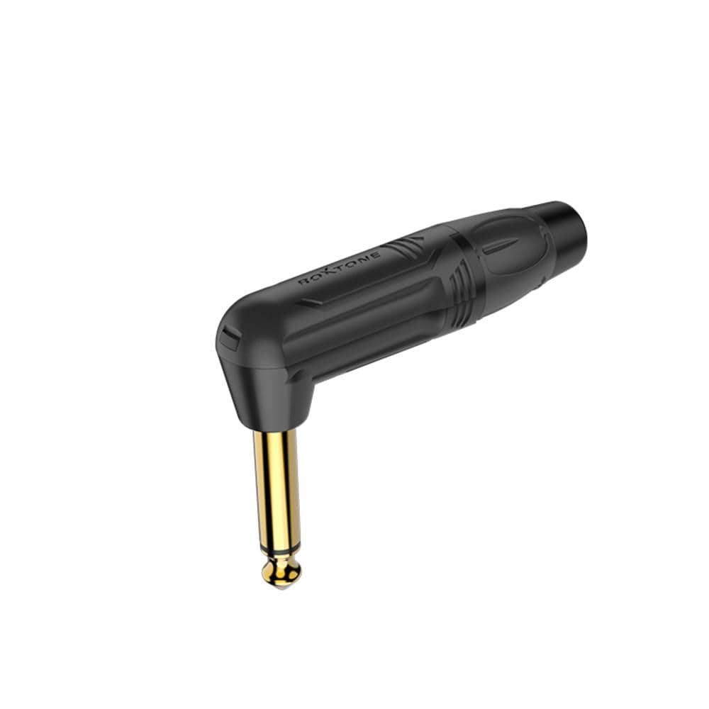 roxtone cables and connectors roxtone rj2rp-bg 6.3mm right angle mono plug black electrophoretic paint shell connector