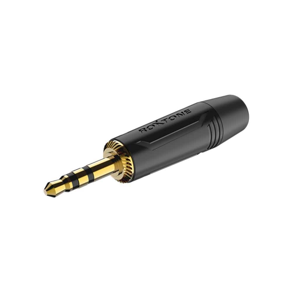 roxtone cables and connectors roxtone rmj3p-bg 3.5mm stereo plug black electrophoretic paint shell connector