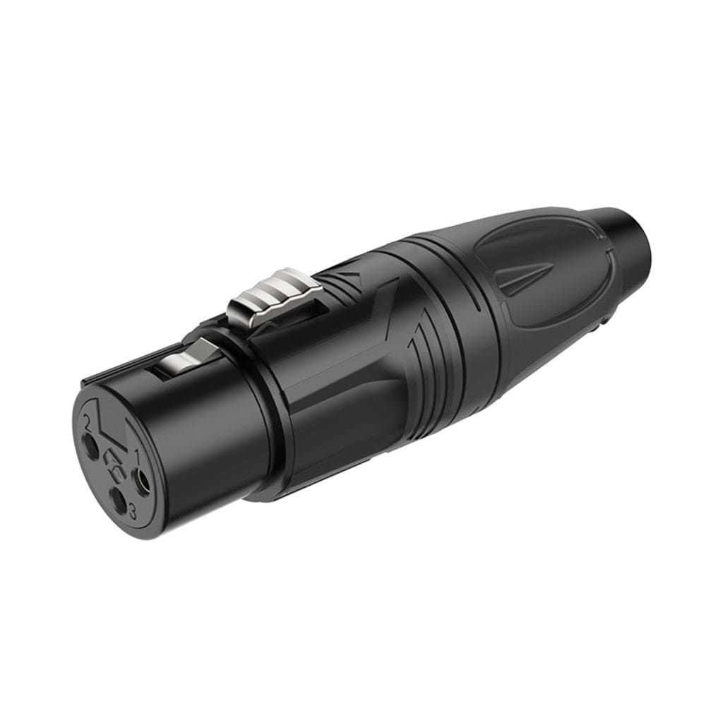 roxtone cables and connectors roxtone rx3f-bg 3 pole xlr female black electrophoretic paint shell with gold plated contacts connector