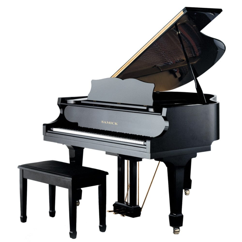 samick grand pianos ebony high polished samick sig48 grand piano