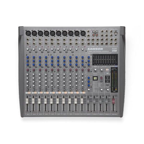 samson analog mixers samson l1200 12-channel/4-bus professional mixing console