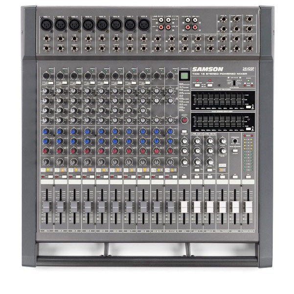 samson analog mixers samson txm16 16 channel 1000w powered mixer