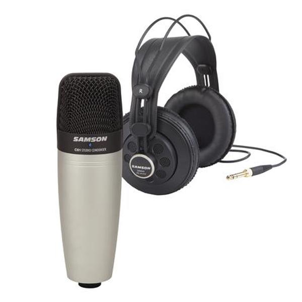 samson condenser microphones samson c01/sr850 condenser mic & headphones bundle