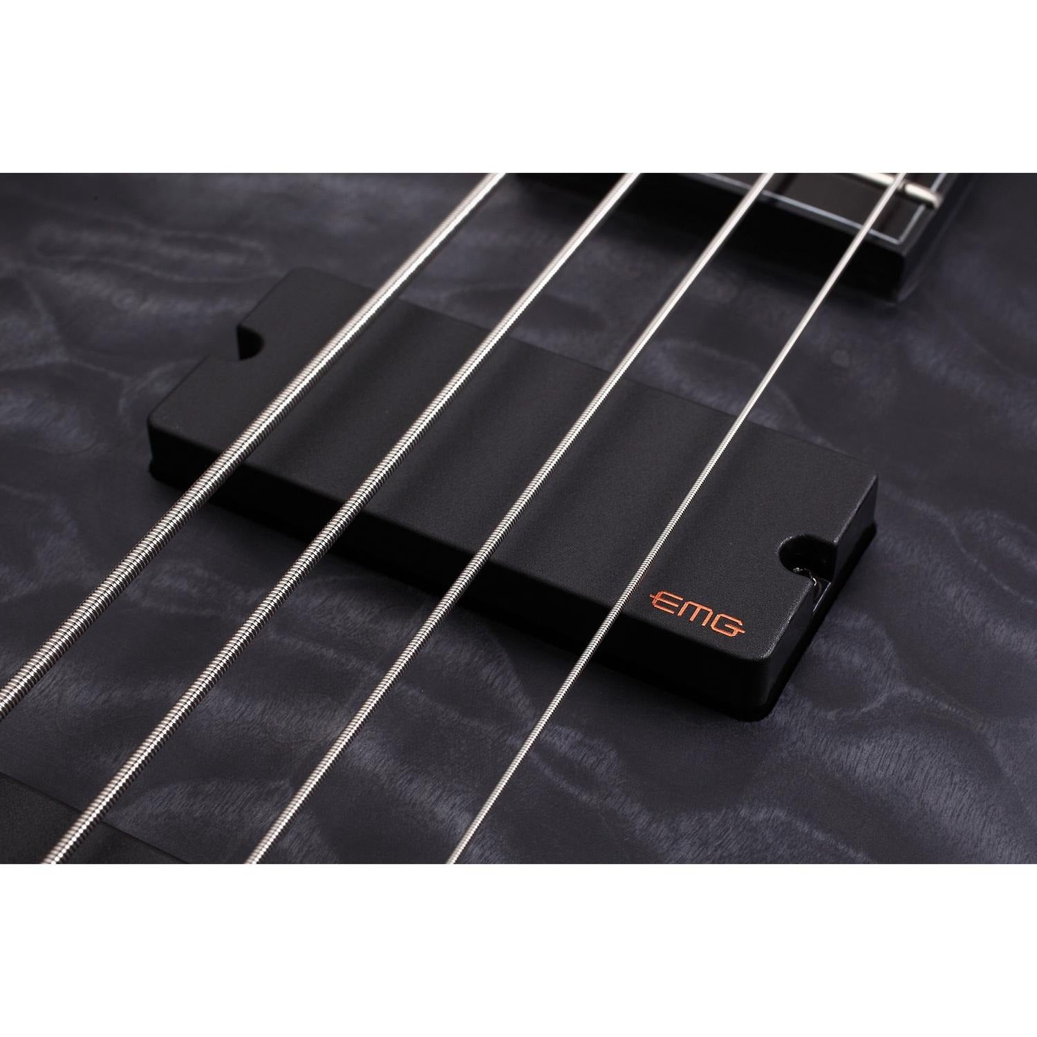 Schecter Bass Guitars See Thru Black Satin Schecter Hellraiser Extreme 4 String Bass Guitar