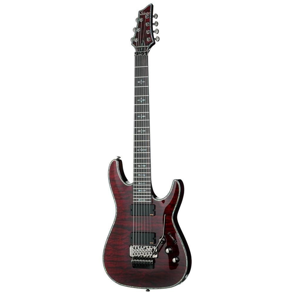 schecter electric guitars black cherry schecter hellraiser c7 fr 7-string electric guitar #color_black-cherry