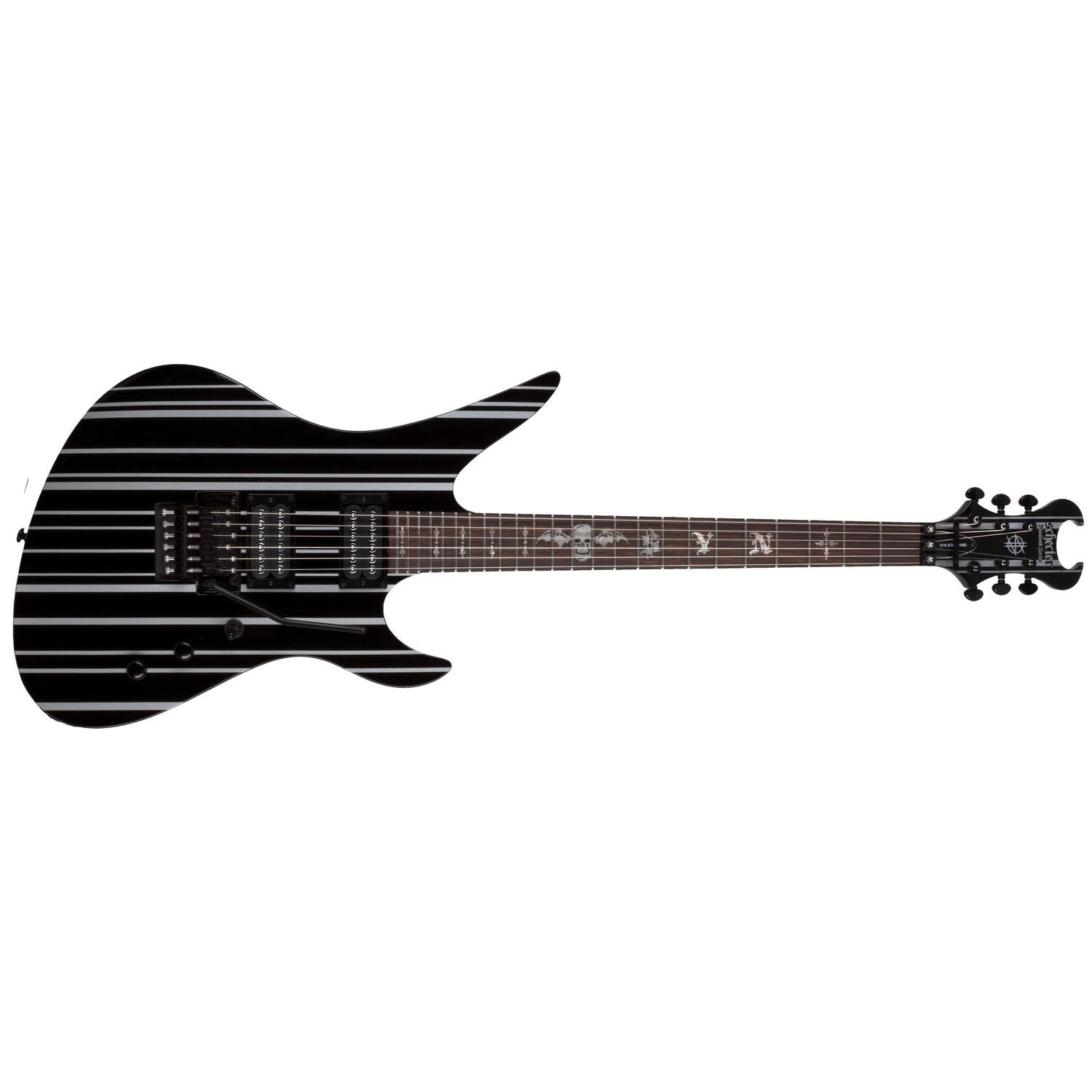 Schecter Electric Guitars Gloss Black with Silver Pin Stripes Schecter Synyster Standard Electric Guitar