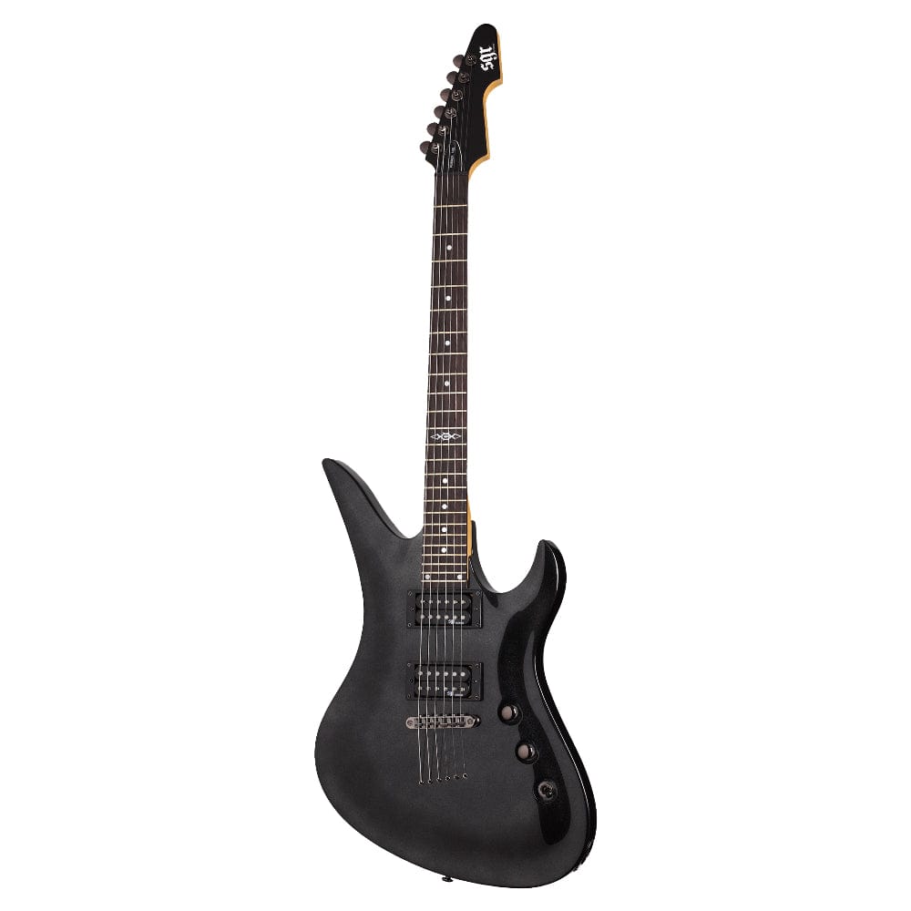 schecter electric guitars metallic black schecter sgr avenger 6 string electric guitar with gig bag #color_metallic-black