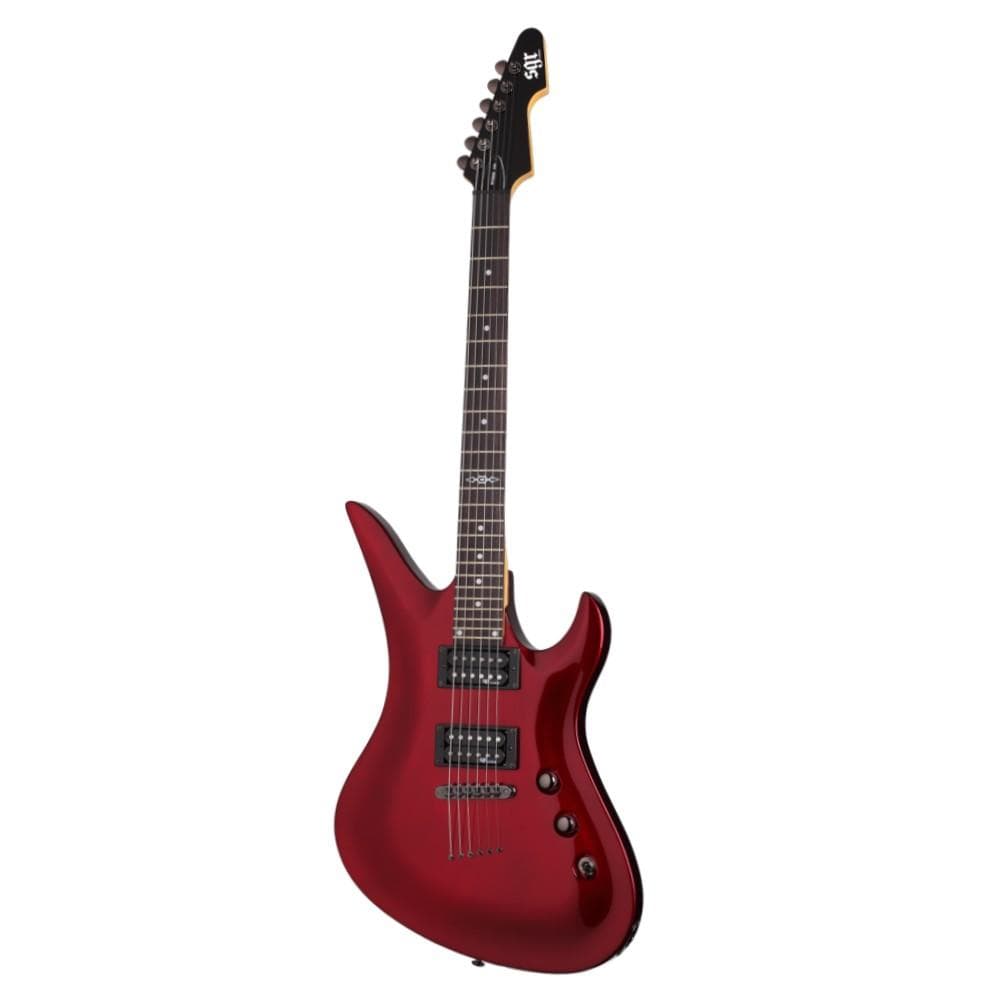 schecter electric guitars metallic red schecter guitar research avenger fr 6 string electric guitar with gig bag #color_metallic-red