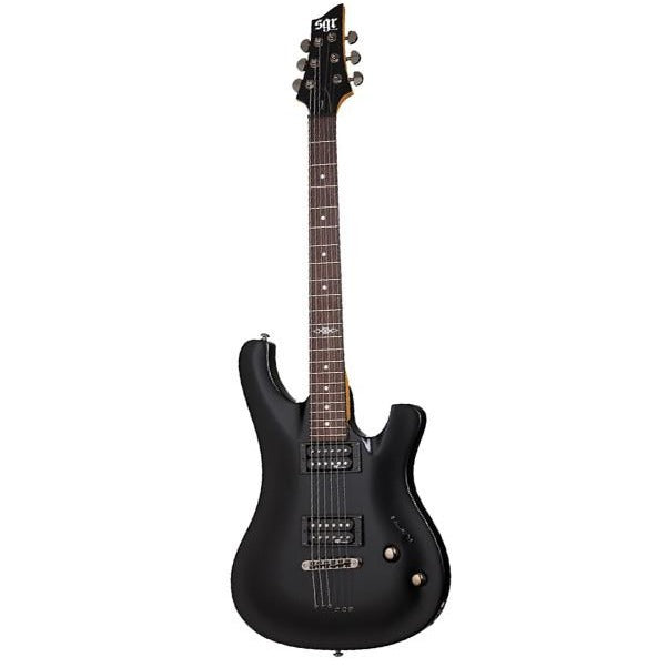 schecter electric guitars midnight satin black schecter 006 sgr 6 string electric guitar with gig bag #color_midnight-satin-black