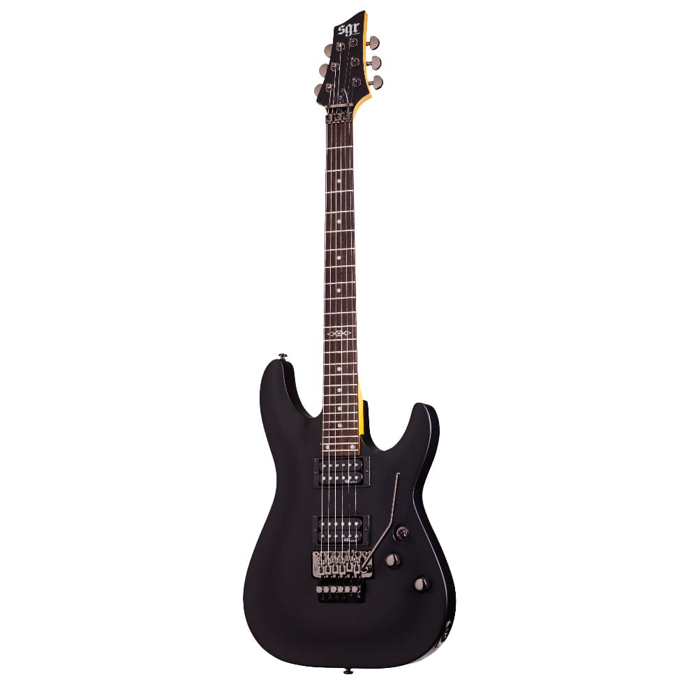 schecter electric guitars midnight satin black schecter c1 fr sgr 6 string electric guitar with gig bag #color_midnight-satin-black