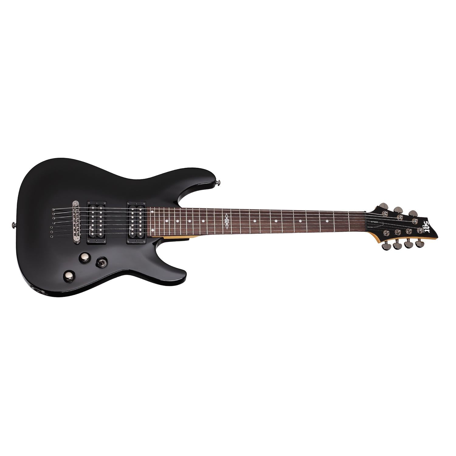 Schecter Electric Guitars Midnight Satin Black Schecter SGR C7 7 String Electric Guitar With Gig Bag