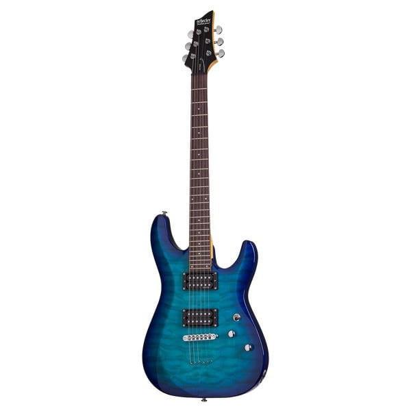 schecter electric guitars ocean blue burst schecter c-6 plus electric guitar #color_ocean-blue-burst