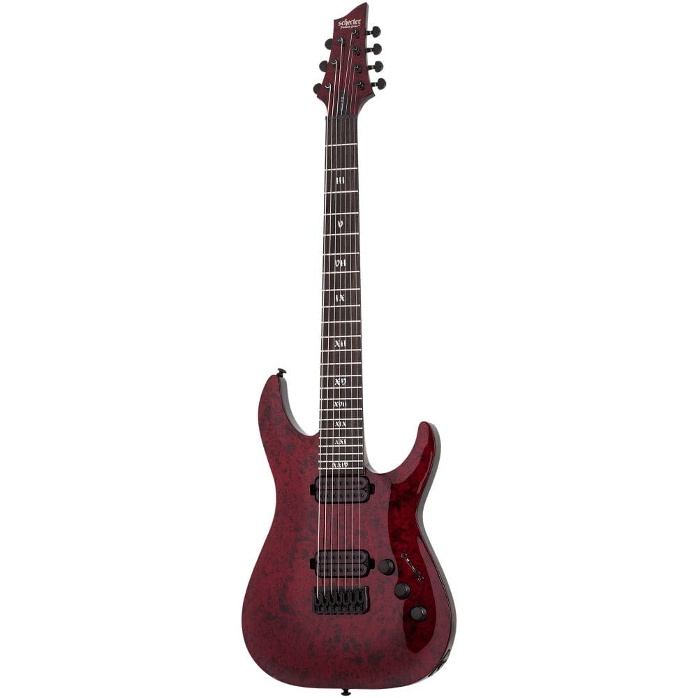 schecter electric guitars red reign schecter c-7 apocalypse 7 string electric guitar