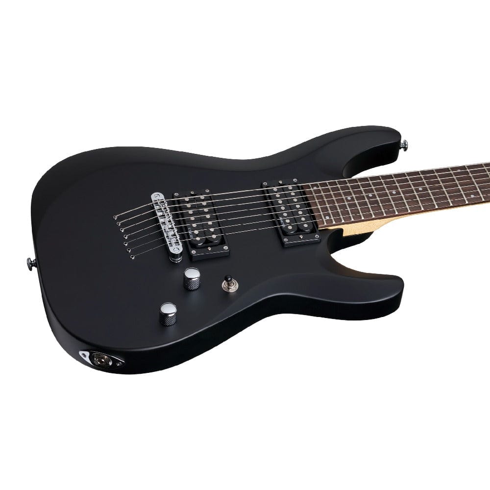 schecter electric guitars satin black schecter c-7 deluxe 7 string electric guitar