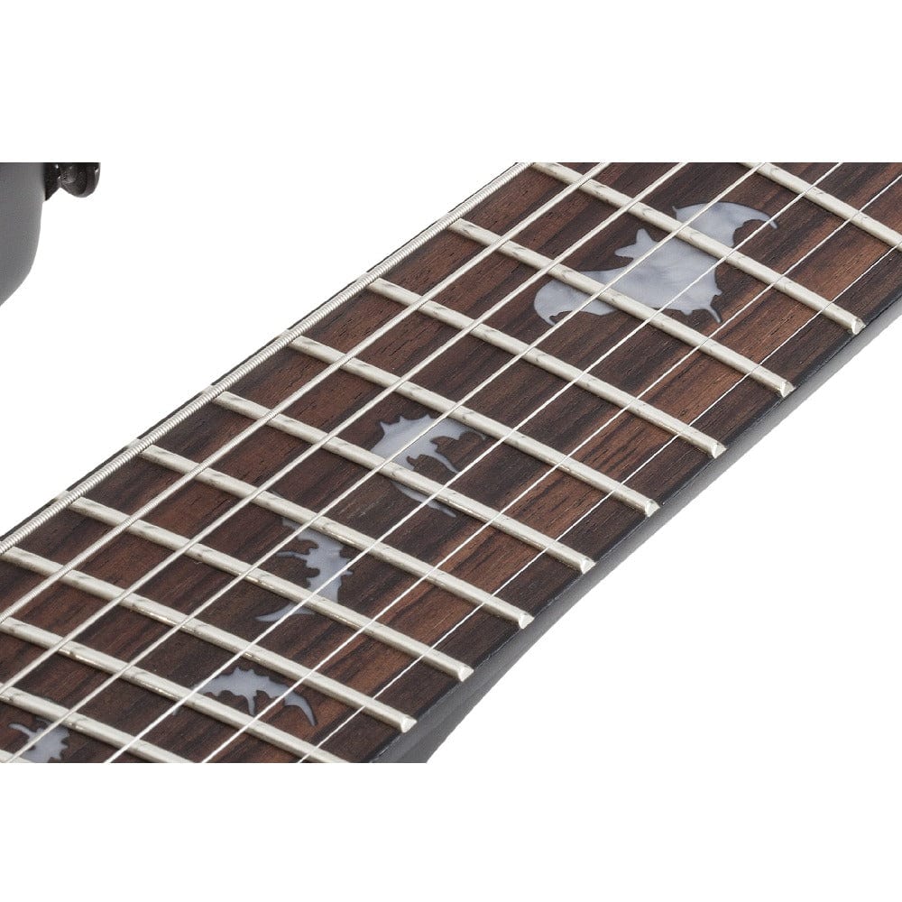 schecter electric guitars satin black schecter damien-7 multiscale 7 string electric guitar