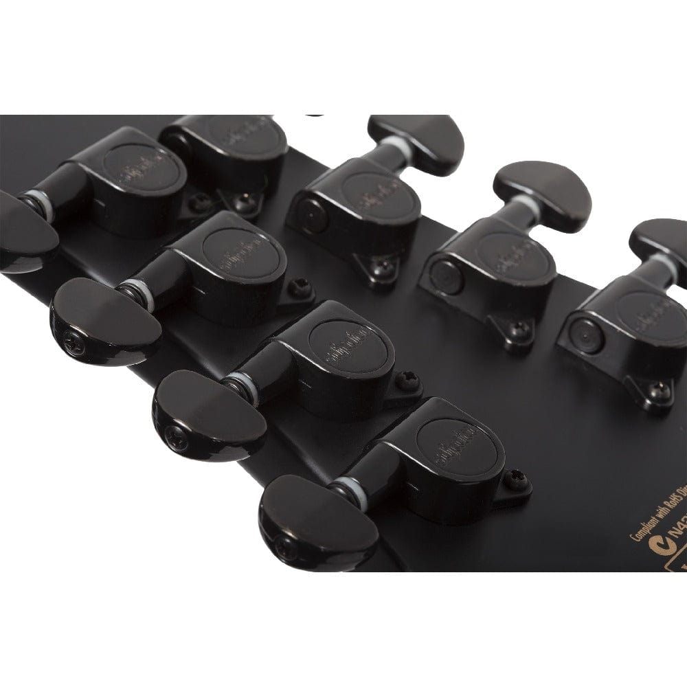 schecter electric guitars satin black schecter damien-8 multiscale 8 string electric guitar