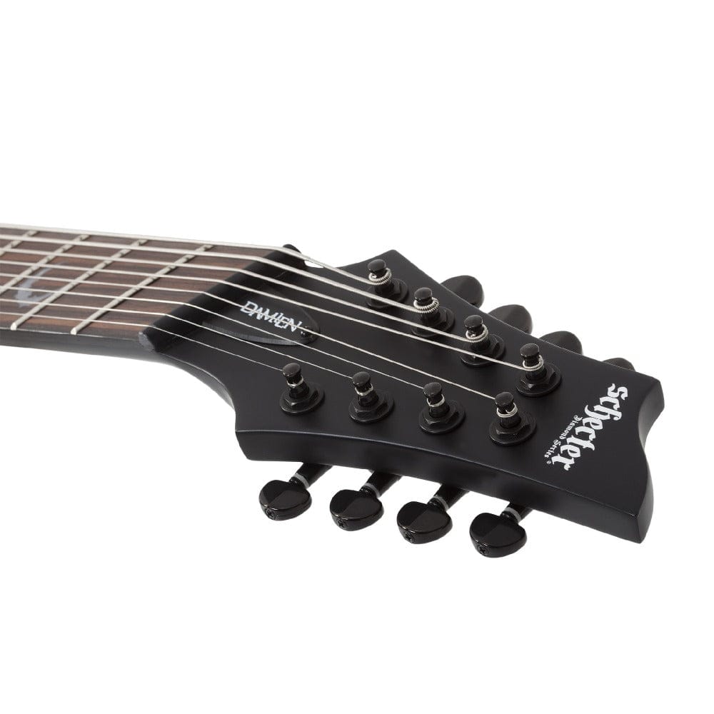 schecter electric guitars satin black schecter damien-8 multiscale 8 string electric guitar