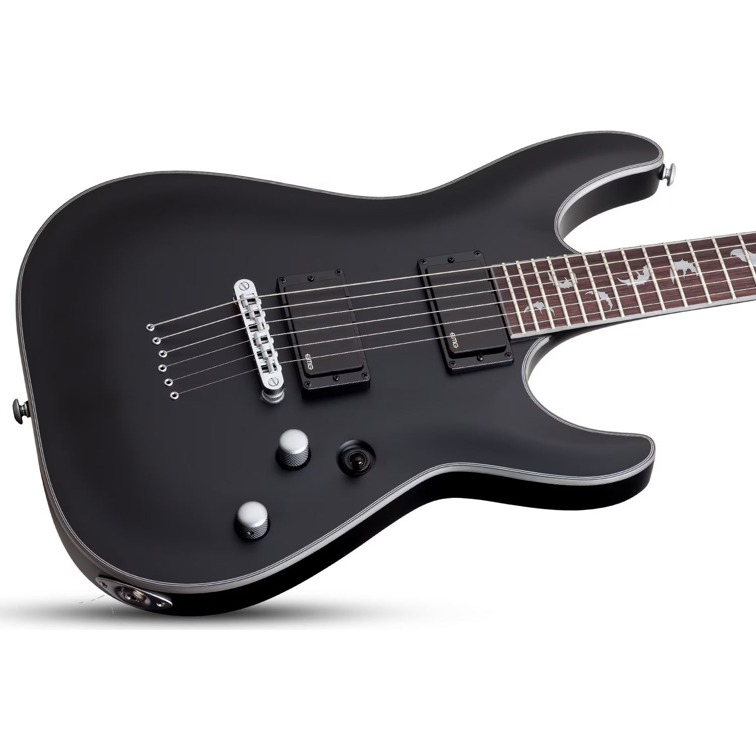 Schecter Electric Guitars Satin Black Schecter Damien Platinum 6 String Electric Guitar