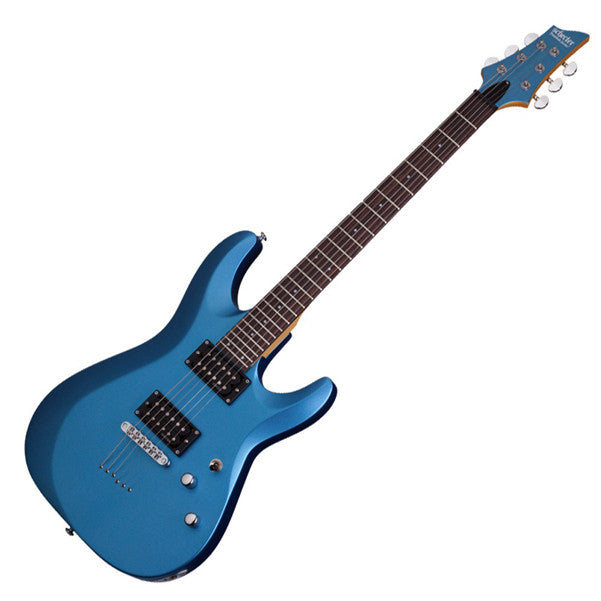 schecter electric guitars satin metallic light blue schecter c-6 deluxe electric guitar #color_satin-metallic-light-blue