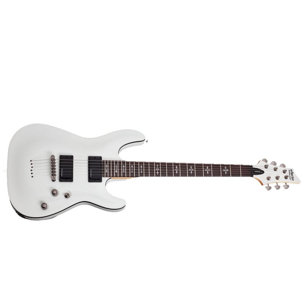 schecter electric guitars schecter 3244 demon-6 6-string electric guitar - vintage white