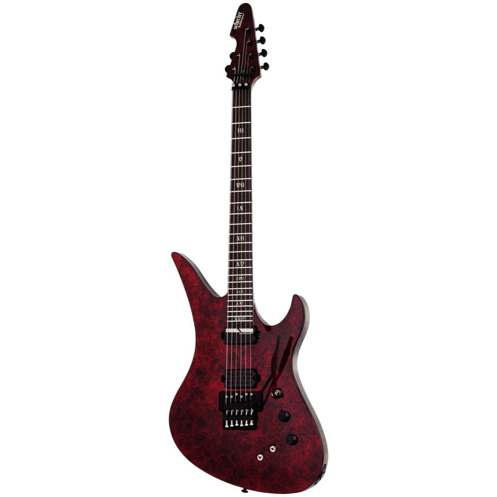 schecter electric guitars schecter avenger fr-s 6 string electric guitar #color_red-reign