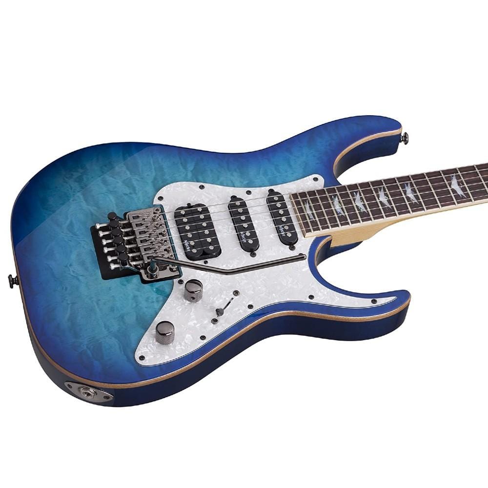 schecter electric guitars schecter banshee-6 fr extreme 6-string electric guitar #color_ocean-blue-burst