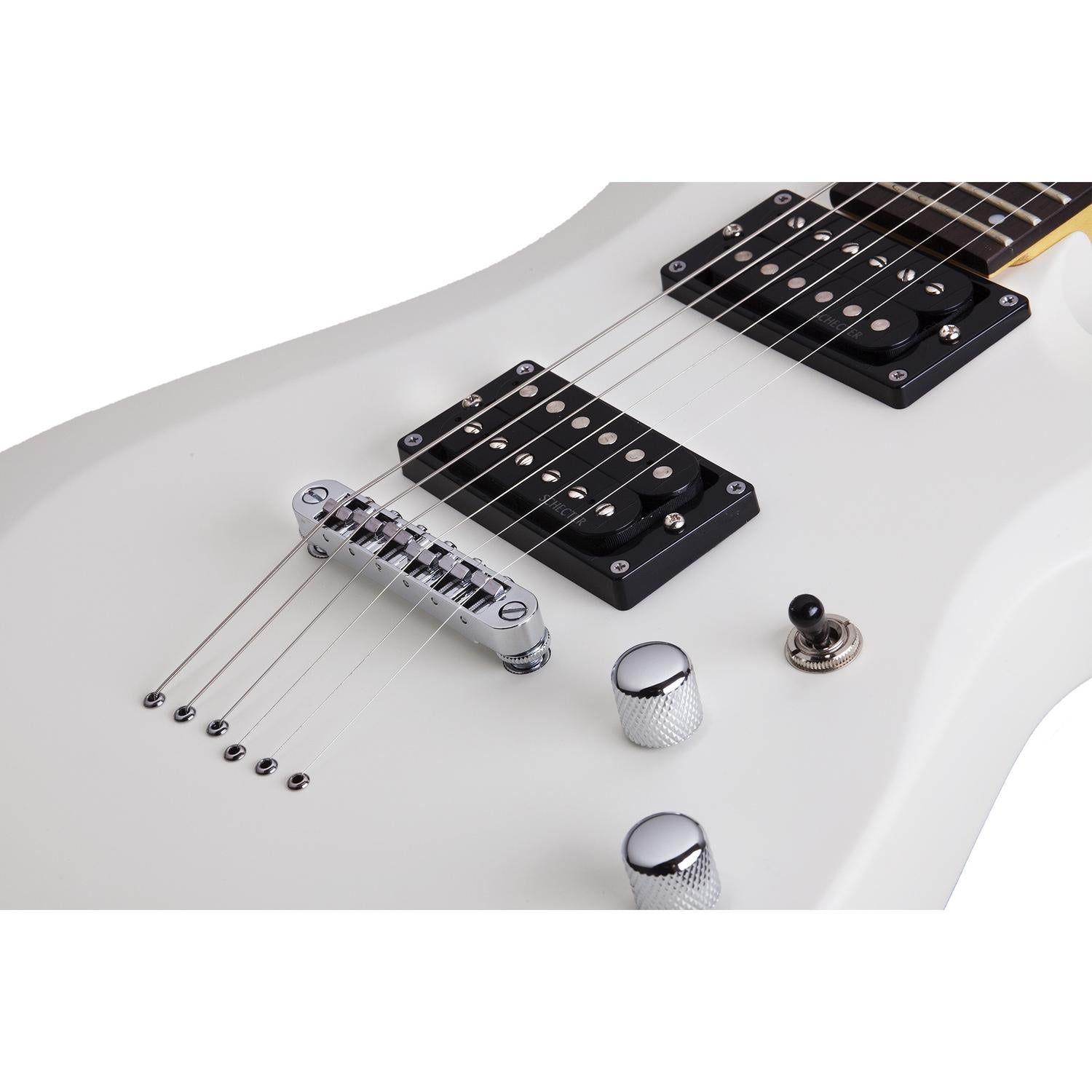 Schecter Electric Guitars Schecter C-6 Deluxe Electric Guitar #color_satin-white