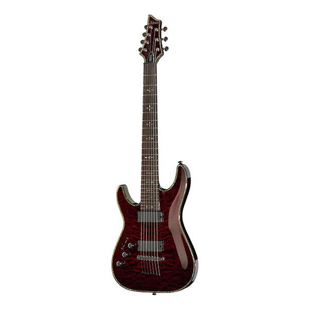 schecter electric guitars schecter c-7 hellraiser left handed electric guitar - black cherry
