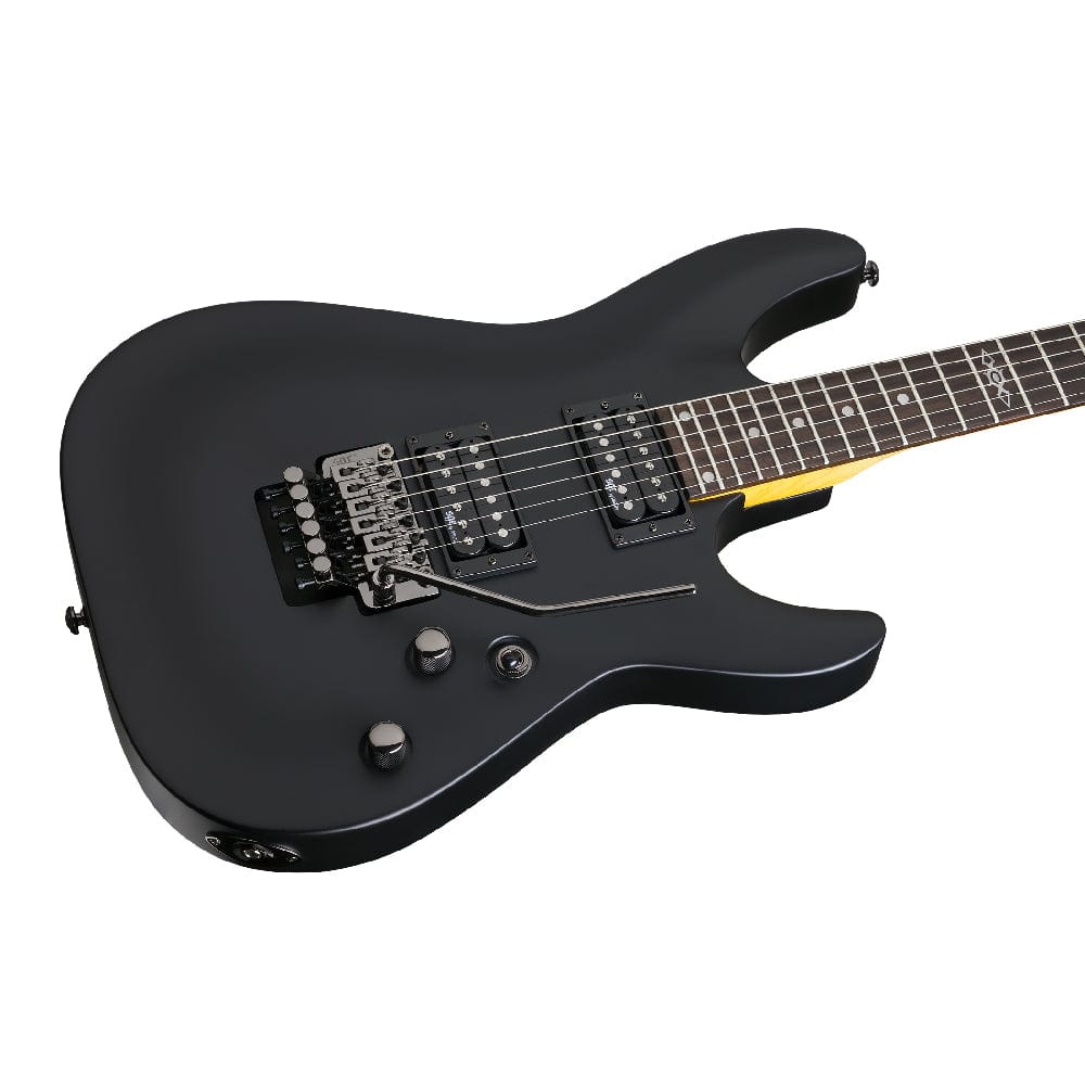 schecter electric guitars schecter c1 fr sgr 6 string electric guitar with gig bag #color_midnight-satin-black