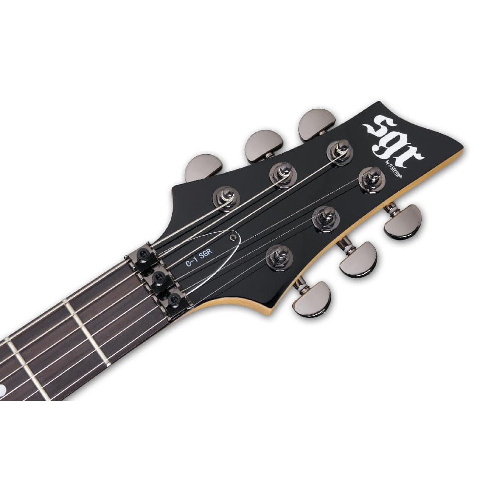 schecter electric guitars schecter c1 fr sgr 6 string electric guitar with gig bag #color_midnight-satin-black