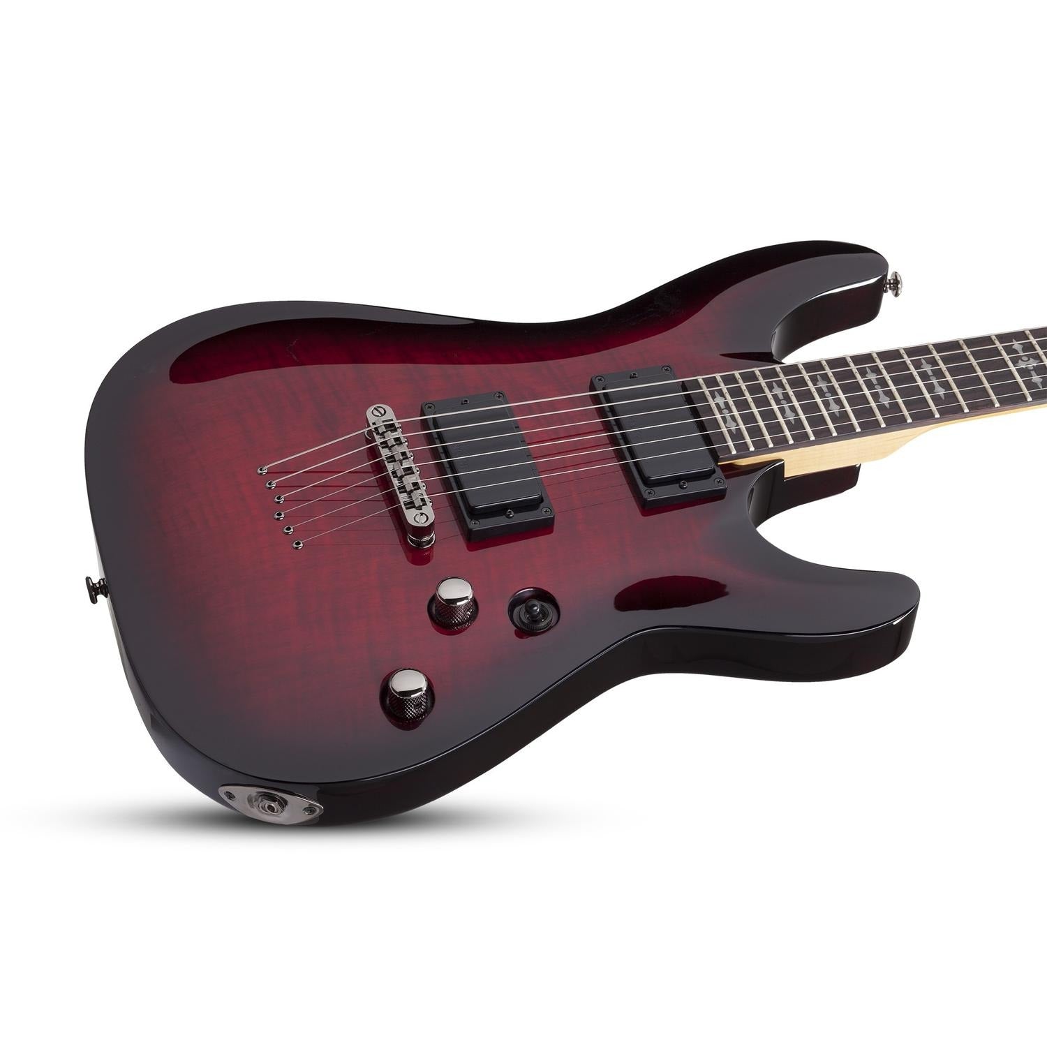 Schecter Electric Guitars Schecter Demon 6 Flamed Maple Top 6-String Electric Guitar - Crimson Red Burst