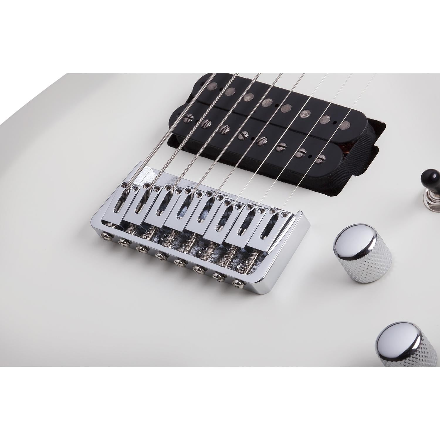 Schecter Electric Guitars Schecter Guitar Research C-8 Deluxe Electric Guitar - 8 String #color_satin-white