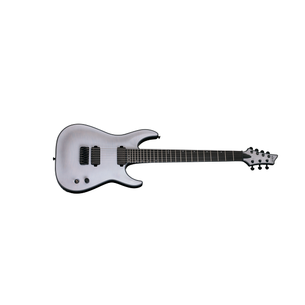 schecter electric guitars schecter guitar research keith merrow km-7 electric guitar - 7 string, trans white satin