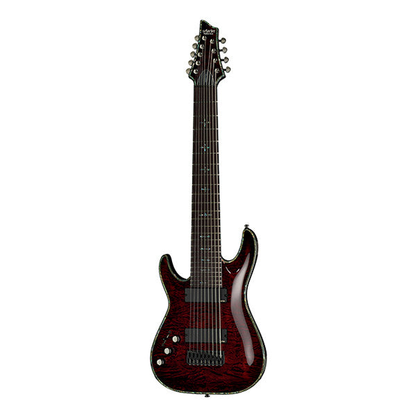 schecter electric guitars schecter hellraiser c-9 left handed electric guitar - black cherry