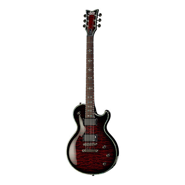 schecter electric guitars schecter hellraiser solo ii electric guitar - black cherry burst