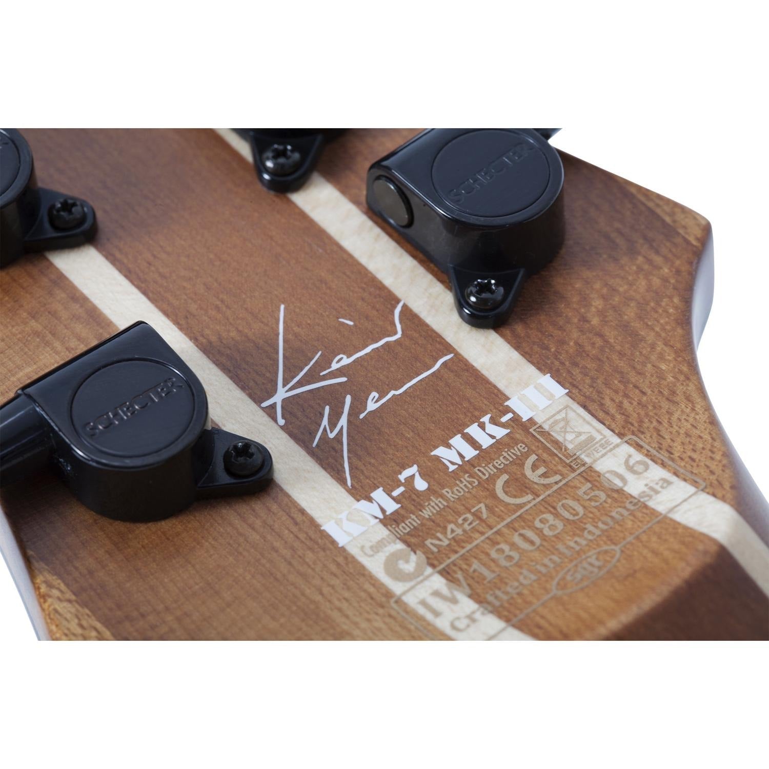 Schecter Electric Guitars Schecter Keith Merrow KM-7 MK-III Artist Electric Guitar #color_trans-black-burst
