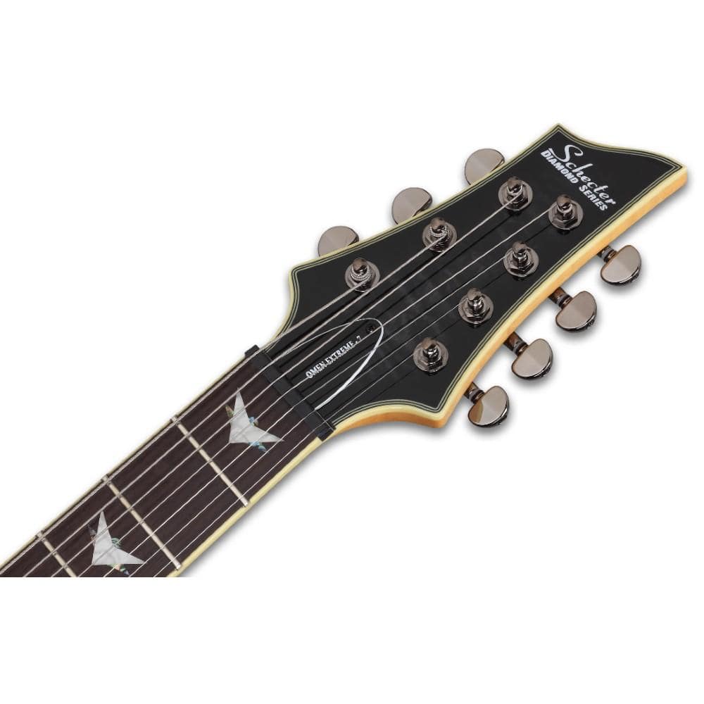 schecter electric guitars schecter omen extreme 7 electric guitar - see thru black