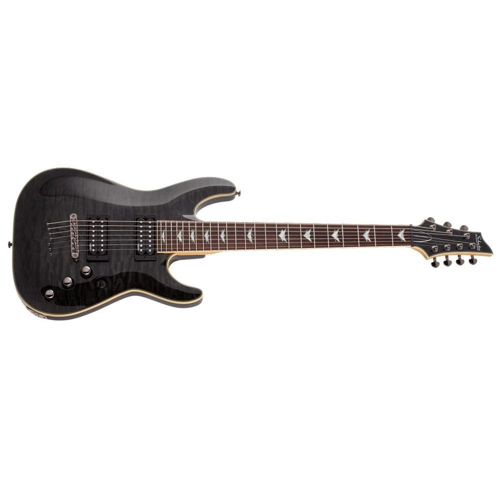 schecter electric guitars schecter omen extreme 7 electric guitar - see thru black