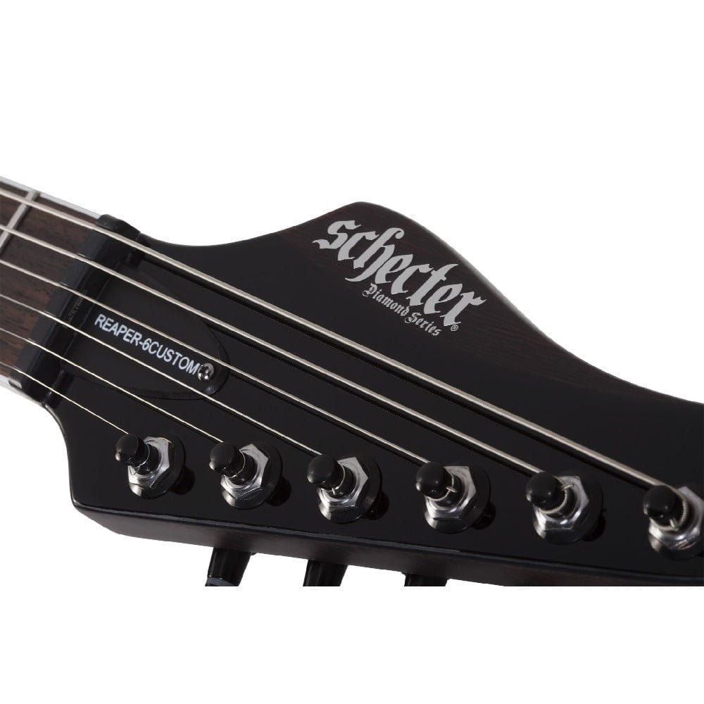 schecter electric guitars schecter reaper-6 custom 6 string electric guitar#color_gloss-black