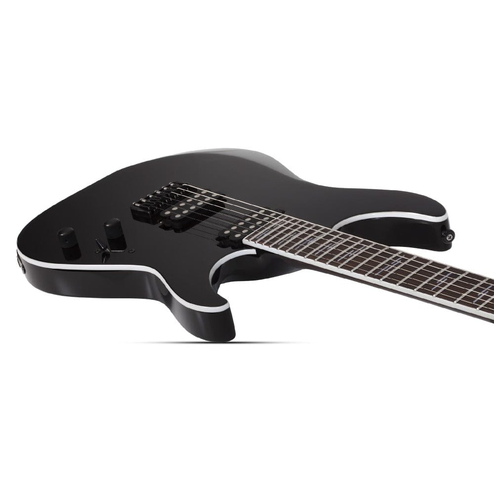 schecter electric guitars schecter reaper-6 custom 6 string electric guitar#color_gloss-black