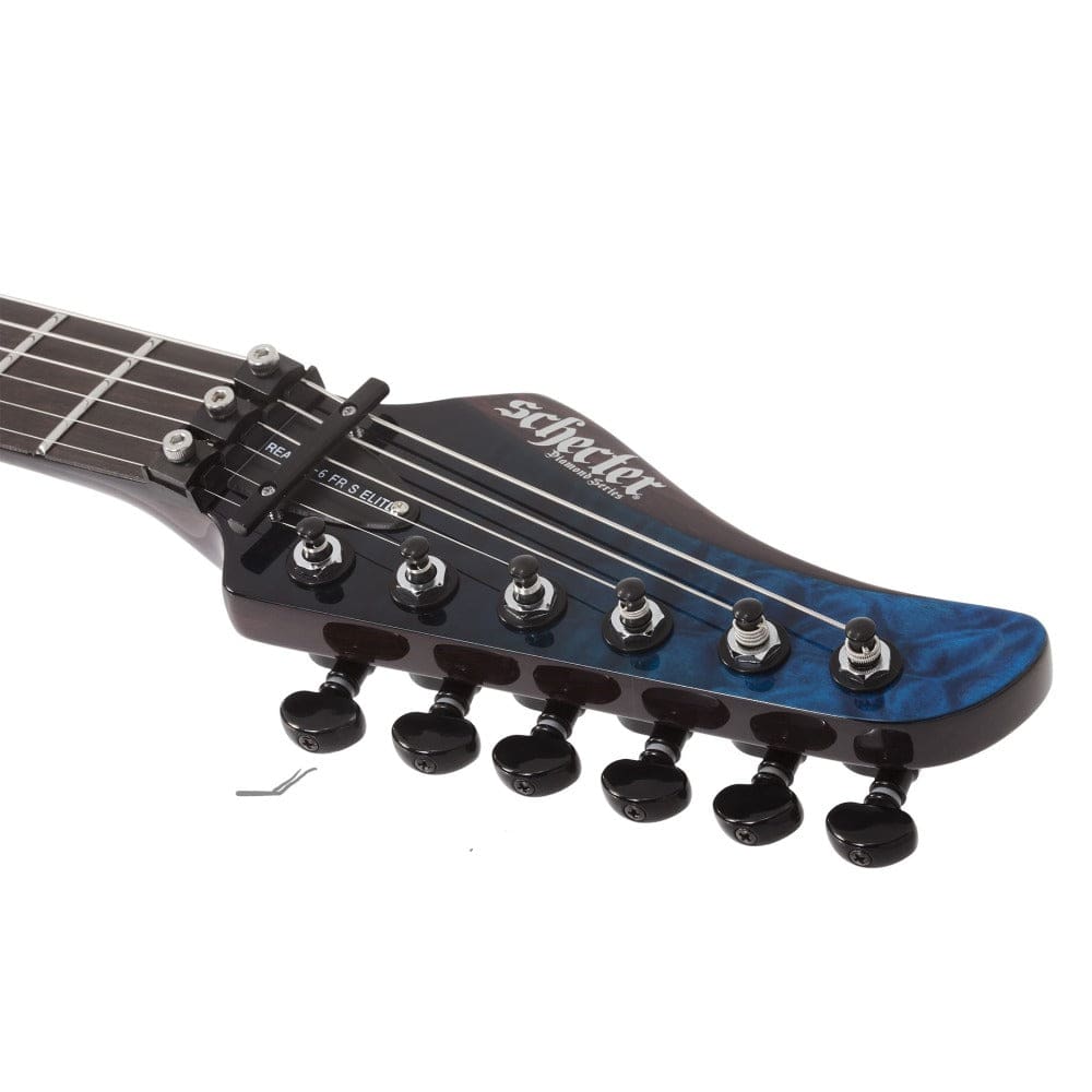schecter electric guitars schecter reaper-6 elite fr-s 6 string electric guitar #color_deep-ocean-blue