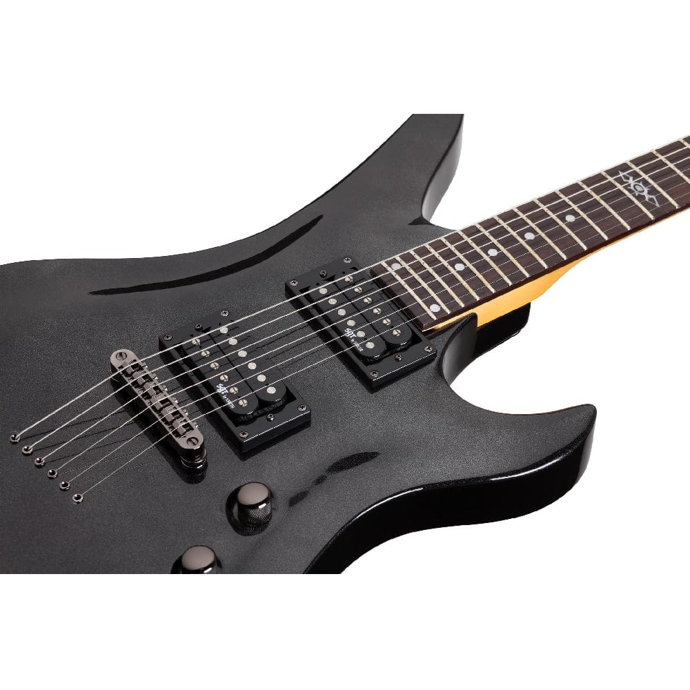 schecter electric guitars schecter sgr avenger 6 string electric guitar with gig bag #color_metallic-black