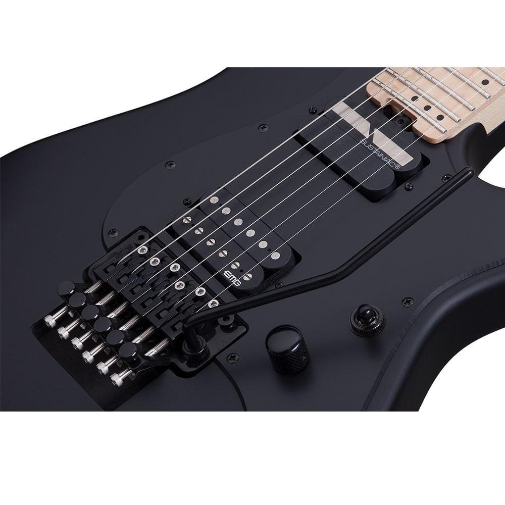 schecter electric guitars schecter sun valley super shredder fr electric guitar - satin black #color_satin-black