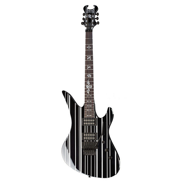 schecter electric guitars schecter synyster standard electric guitar - black with silver pin stripes #color_black-with-silver-pin-stripes