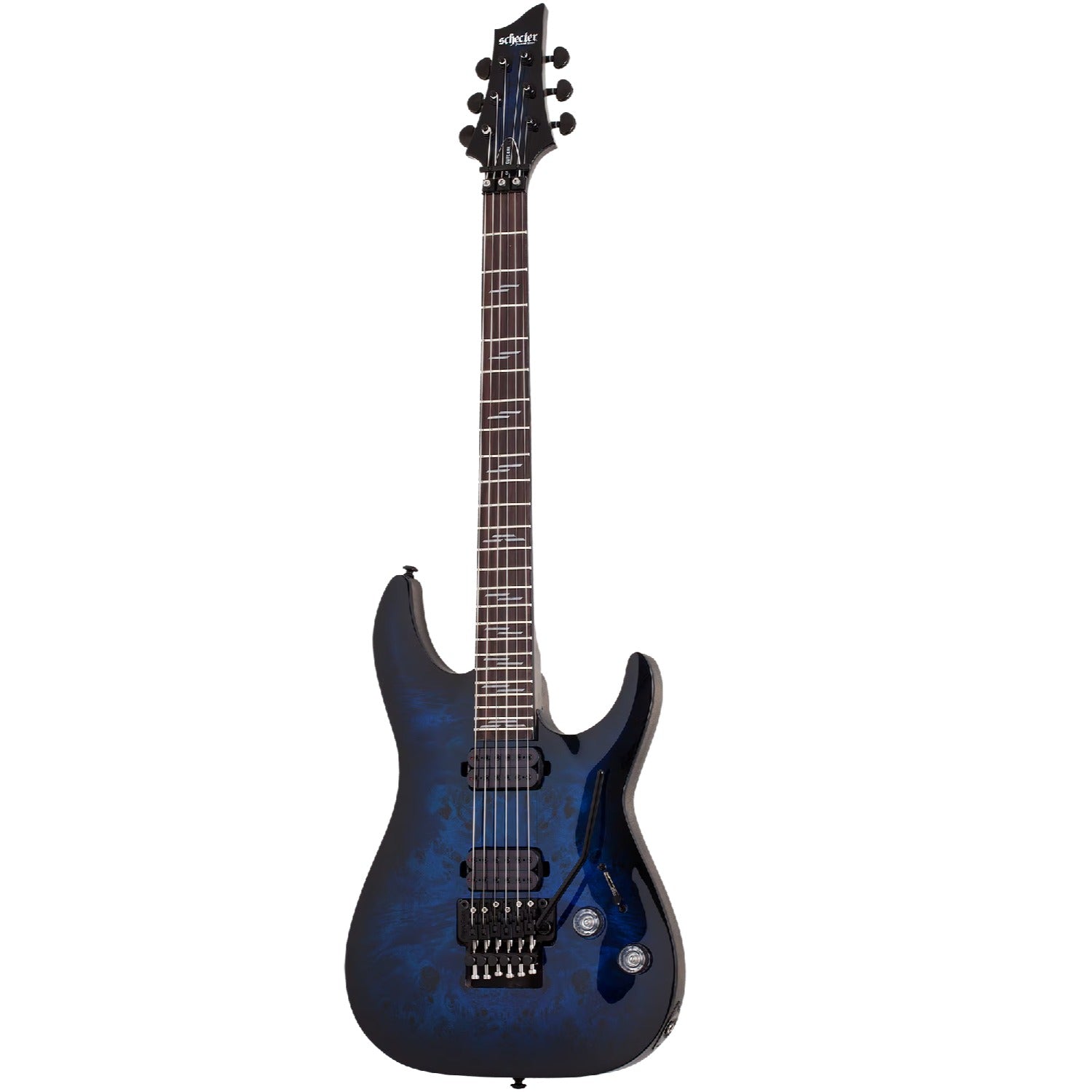 Schecter Electric Guitars See Thru Blue Burst Schecter Omen Elite 6 FR Electric Guitar