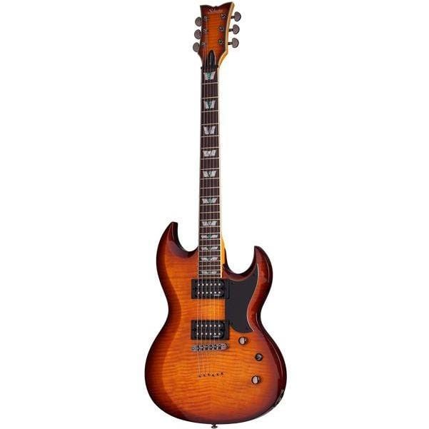 schecter electric guitars vintage sunburst schecter s-ii omen extreme solid body 6-string electric guitar#color_black-cherry
