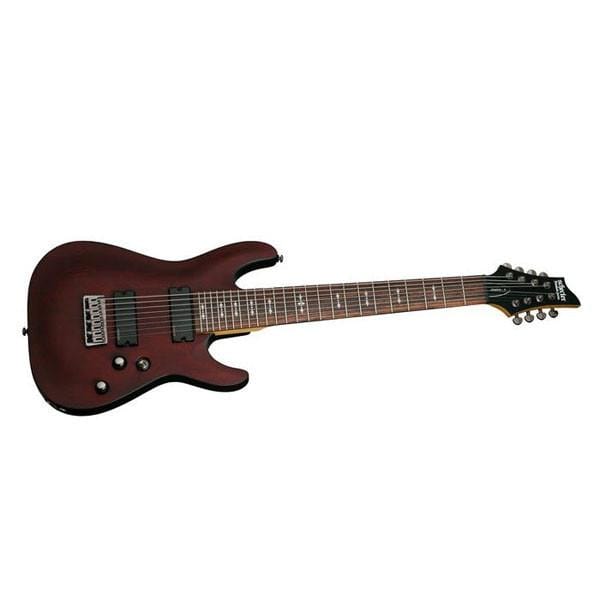 schecter electric guitars walnut satin schecter omen-8 8-string electric guitar #color_walnut-satin
