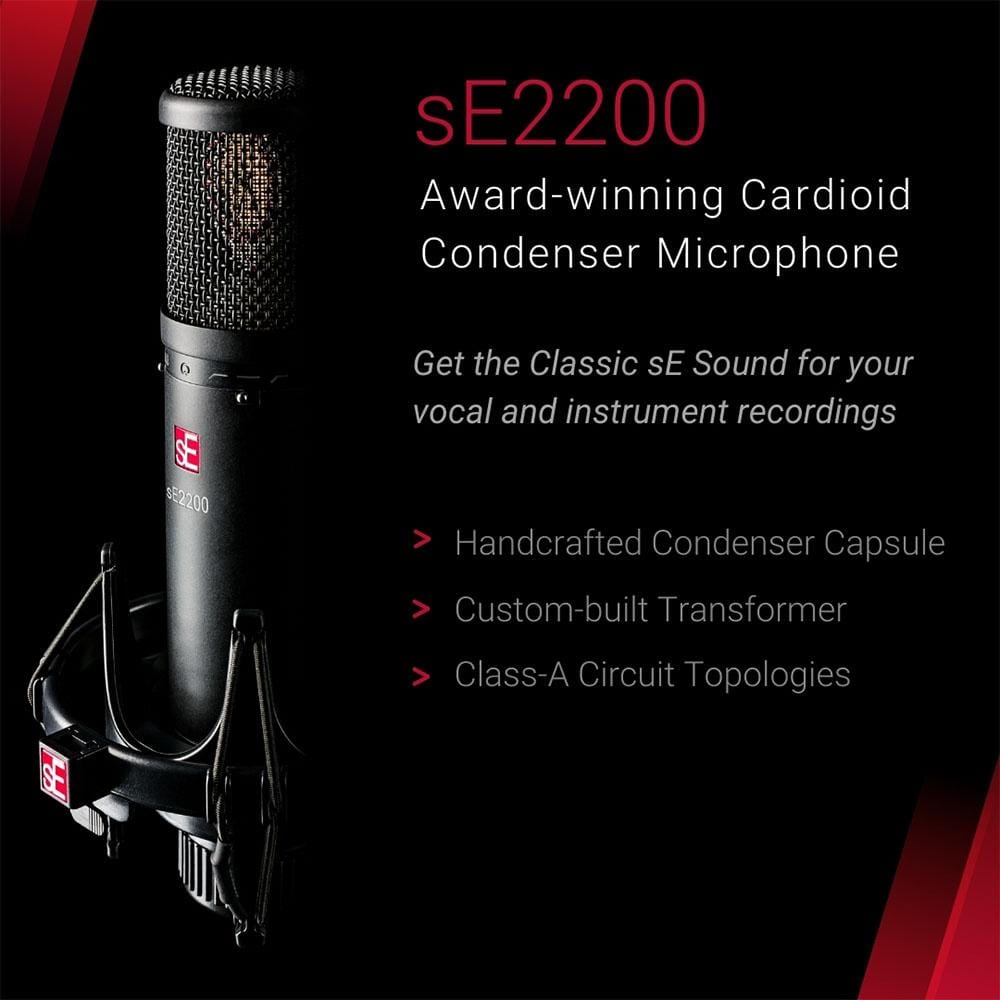 se electronics condenser microphones se electronics se2200 large diaphragm condenser microphone
